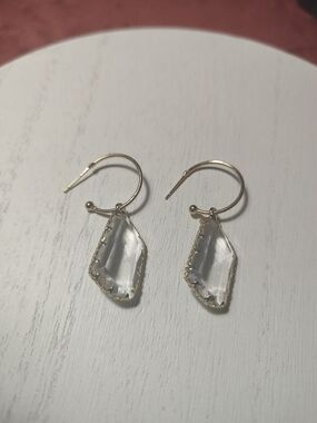 Clear Crystal Dangle Hoop Earring